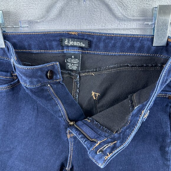 D Jeans Skinny Jeans Womens Size 6 Mid Rise Dark Wash Five Design Pockets Blue - Picture 5 of 12